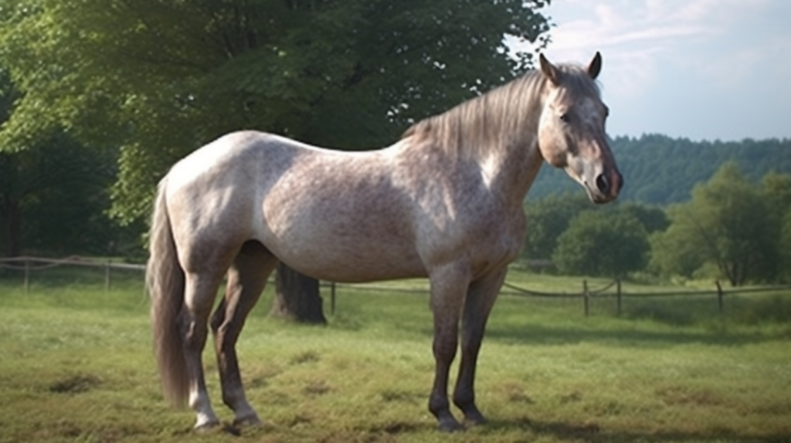 Virginia Highlander horse standing in a pasture